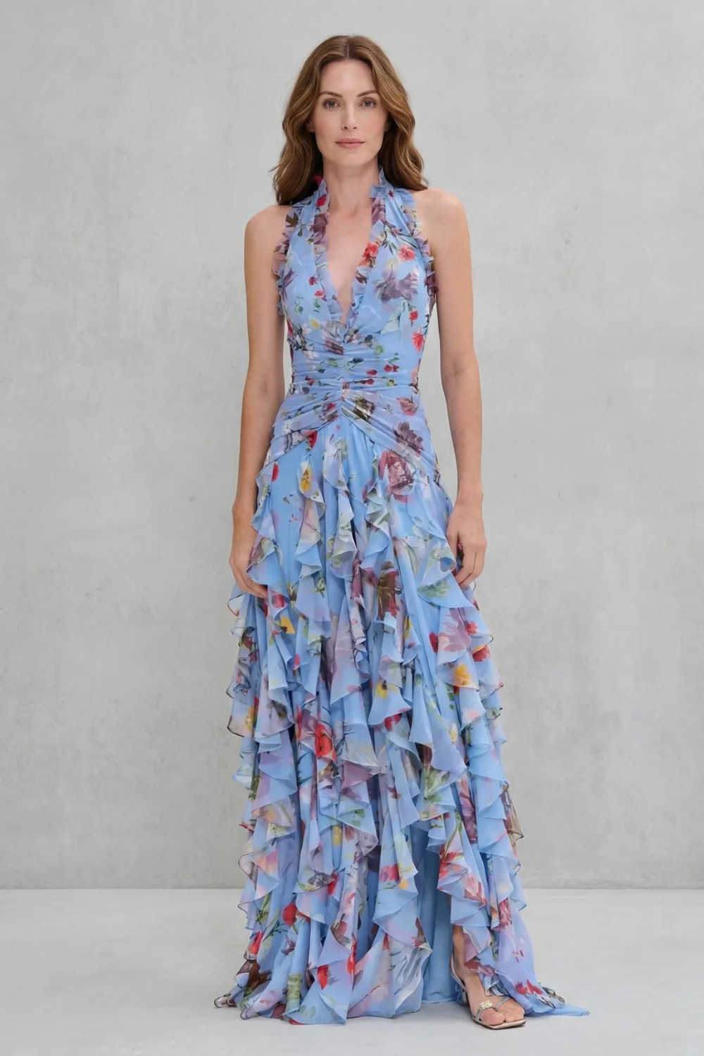 Ropa Larga Elegante con Cuello Halter - Maison Claire et Sylvie