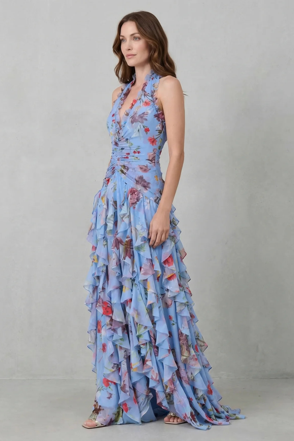 Ropa Larga Elegante con Cuello Halter - Maison Claire et Sylvie