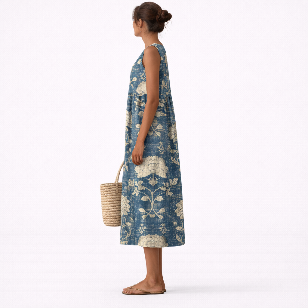 SERAFINA™ | VESTIDO MIDI FLORAL CLÁSICO