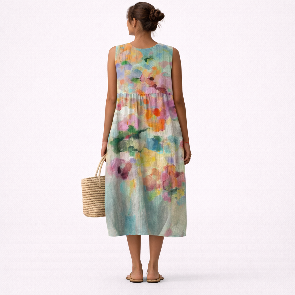 NADIA™ | VESTIDO MIDI MULTICOLOR ELEGANTE
