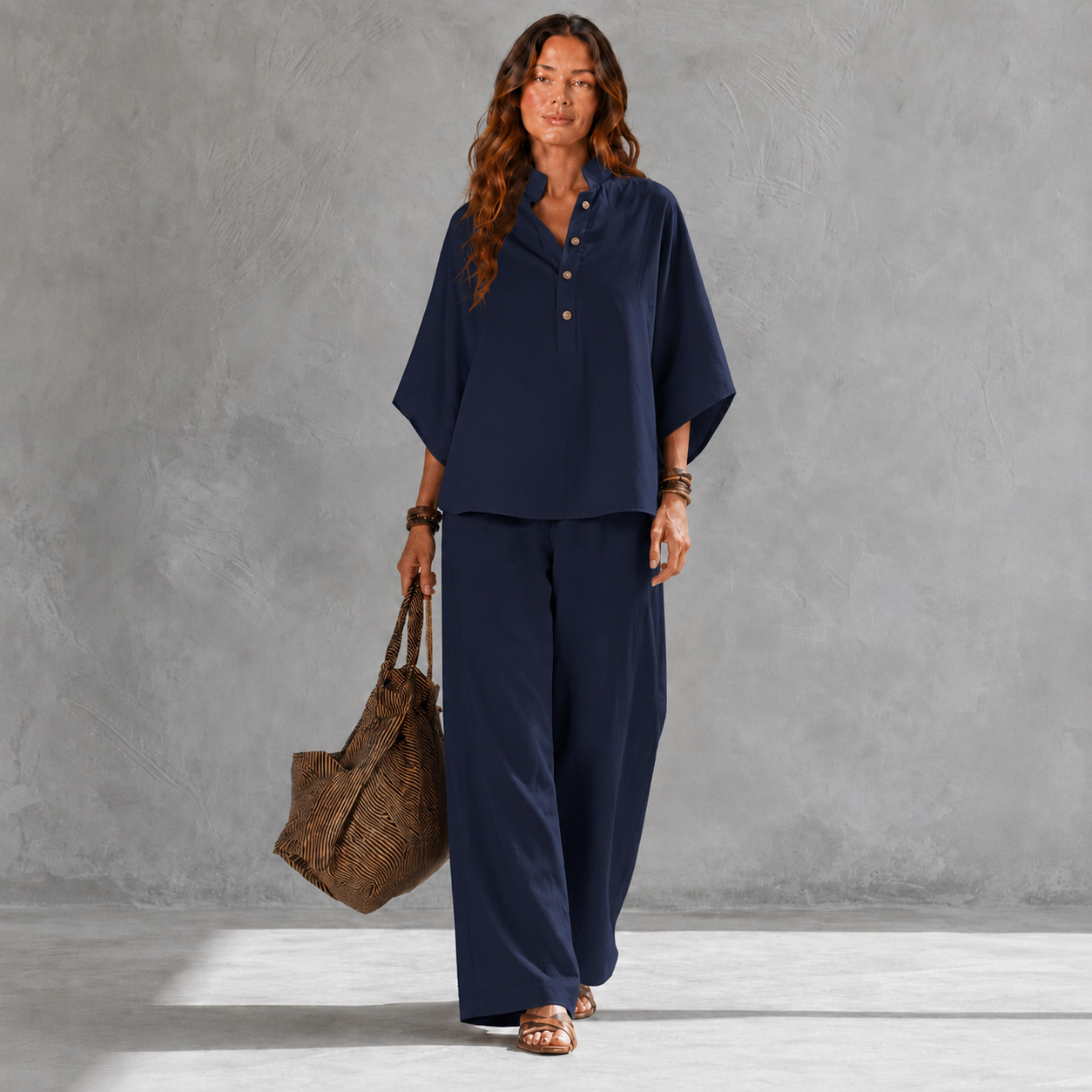 MARIBEL™ | CONJUNTO COMPLETO CON MANGAS DE MURCIÉLAGO Y PANTALONES ANCHOS