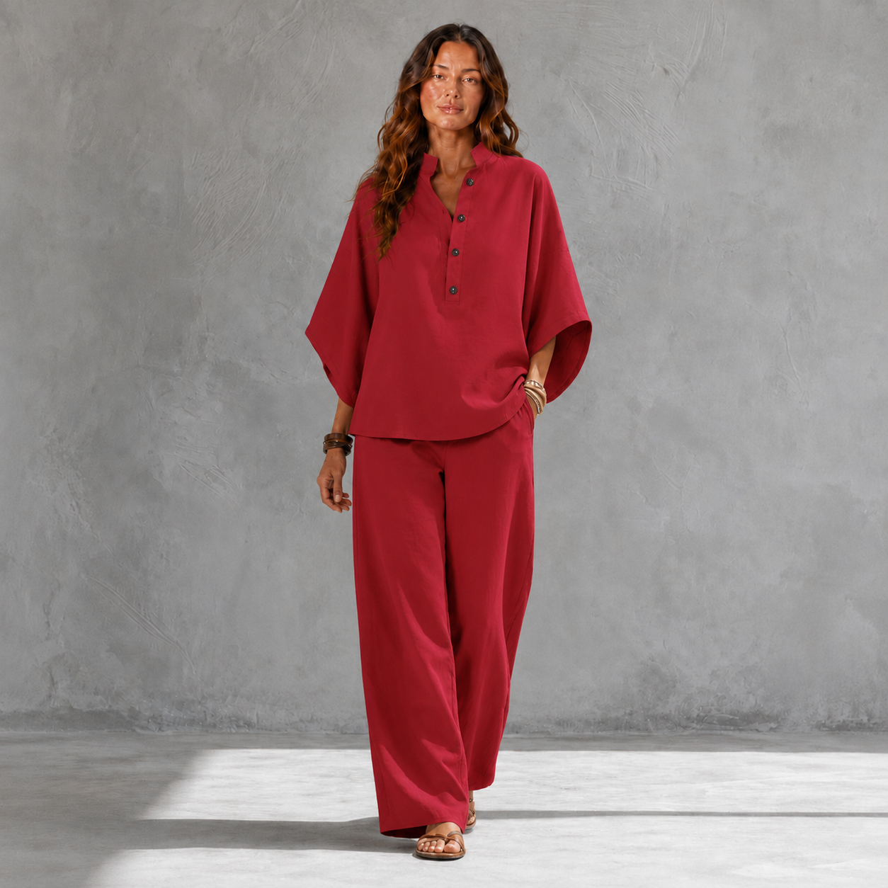 MARIBEL™ | CONJUNTO COMPLETO CON MANGAS DE MURCIÉLAGO Y PANTALONES ANCHOS