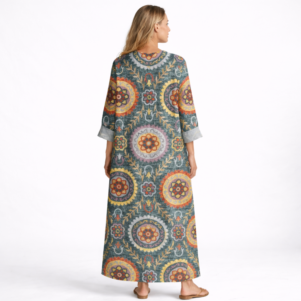 ELIA™ | VESTIDO MIDI GEOMÉTRICO