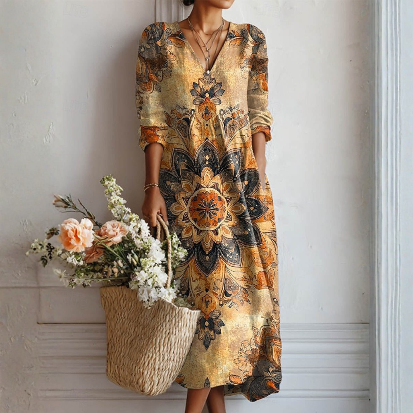 DORA™ | VESTIDO FLORAL ELEGANCIA NATURAL
