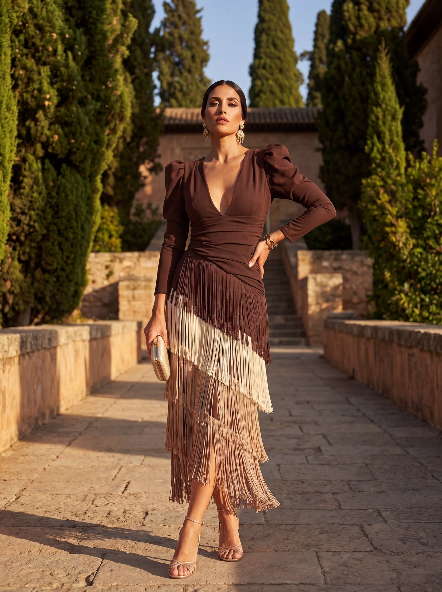 Ropa Evasee con Flecos Elegantes - Maison Claire et Sylvie