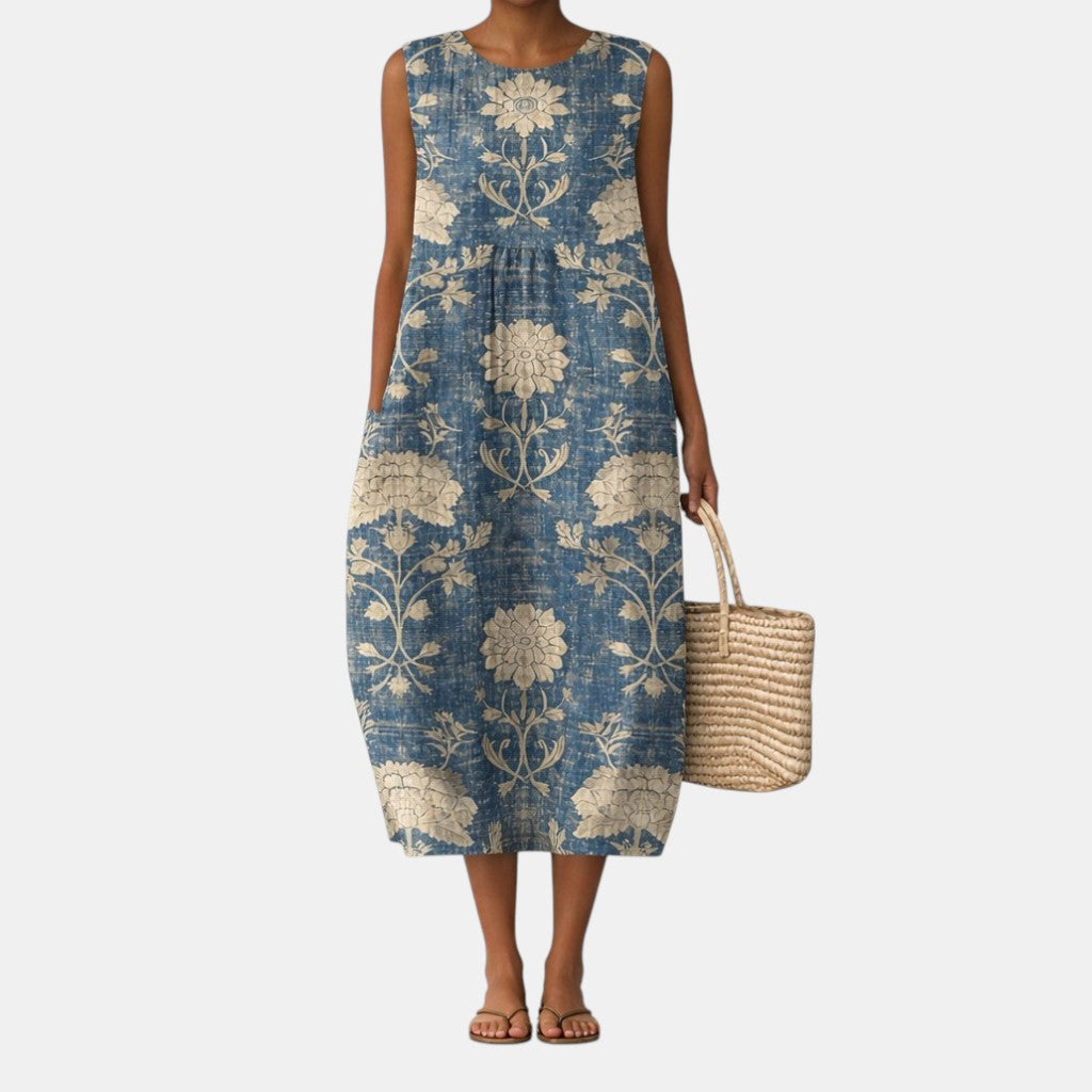 SERAFINA™ | VESTIDO MIDI FLORAL CLÁSICO