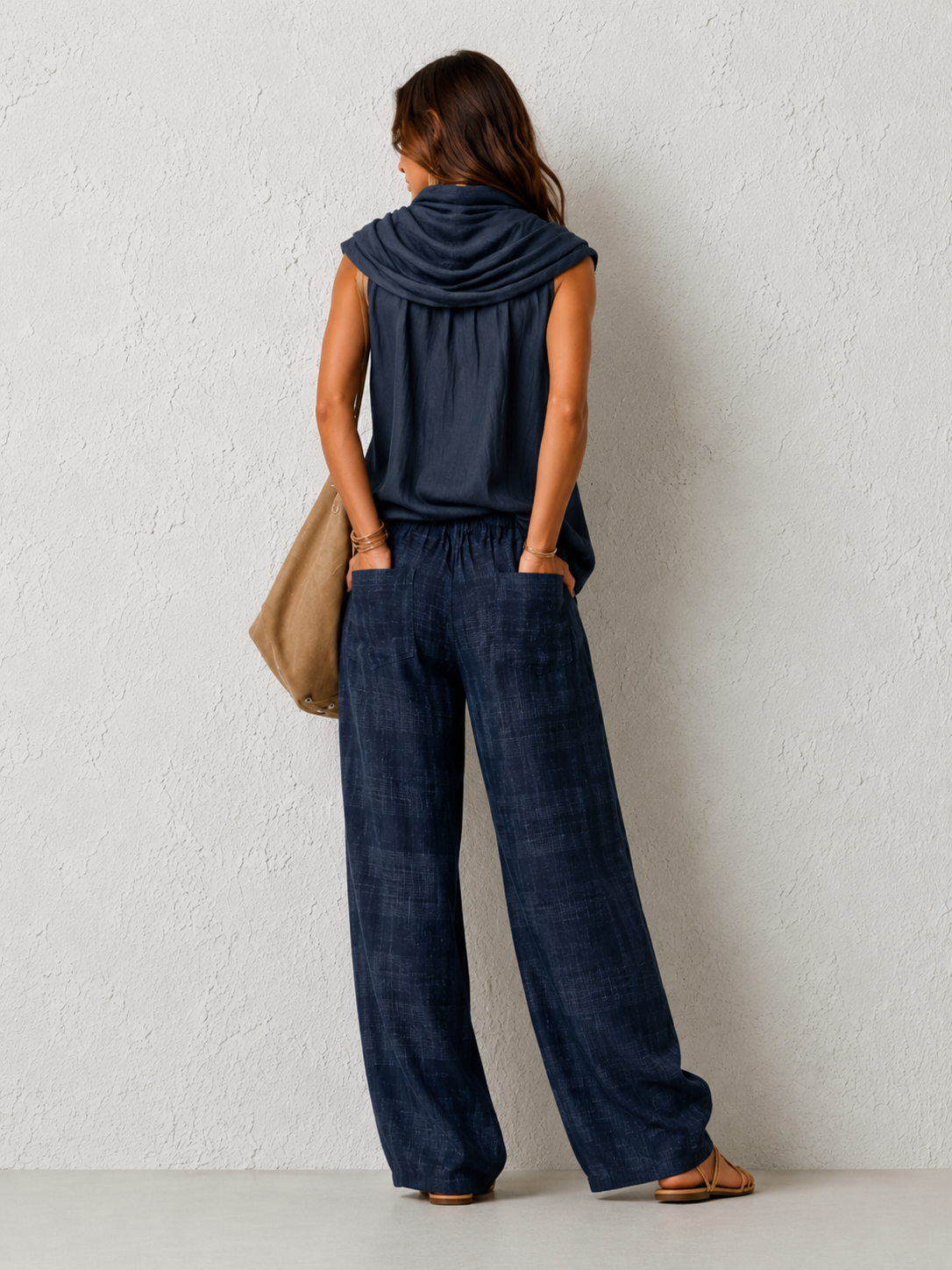 OFELIA™ | CONJUNTO NATURAL CÓMODO Y ELEGANTE AZUL OSCURO