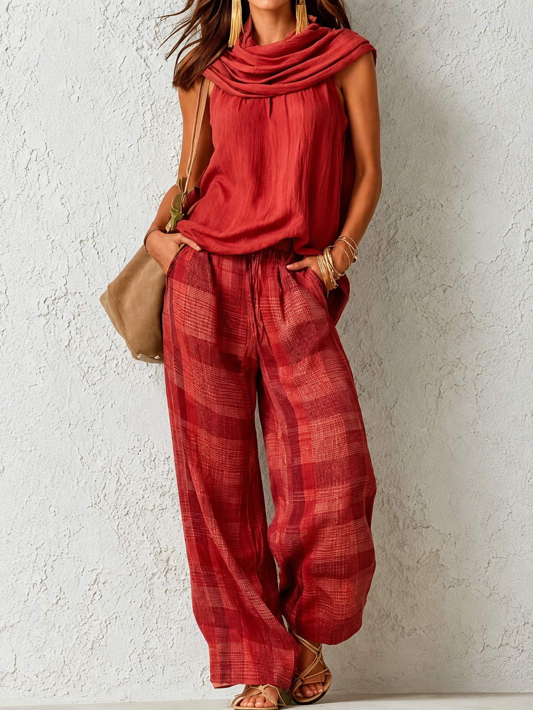 DALIA™ | CONJUNTO NATURAL CÓMODO Y ELEGANTE ROJO