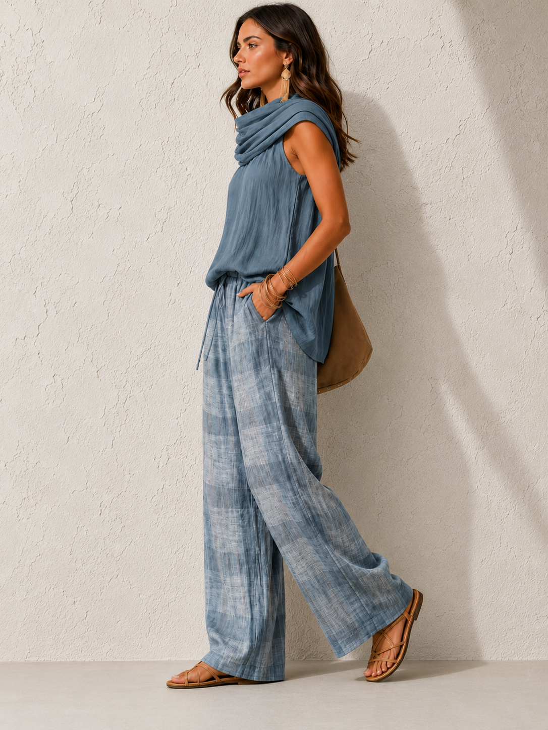 ALESSANDRA™ | CONJUNTO NATURAL CÓMODO Y ELEGANTE AZUL