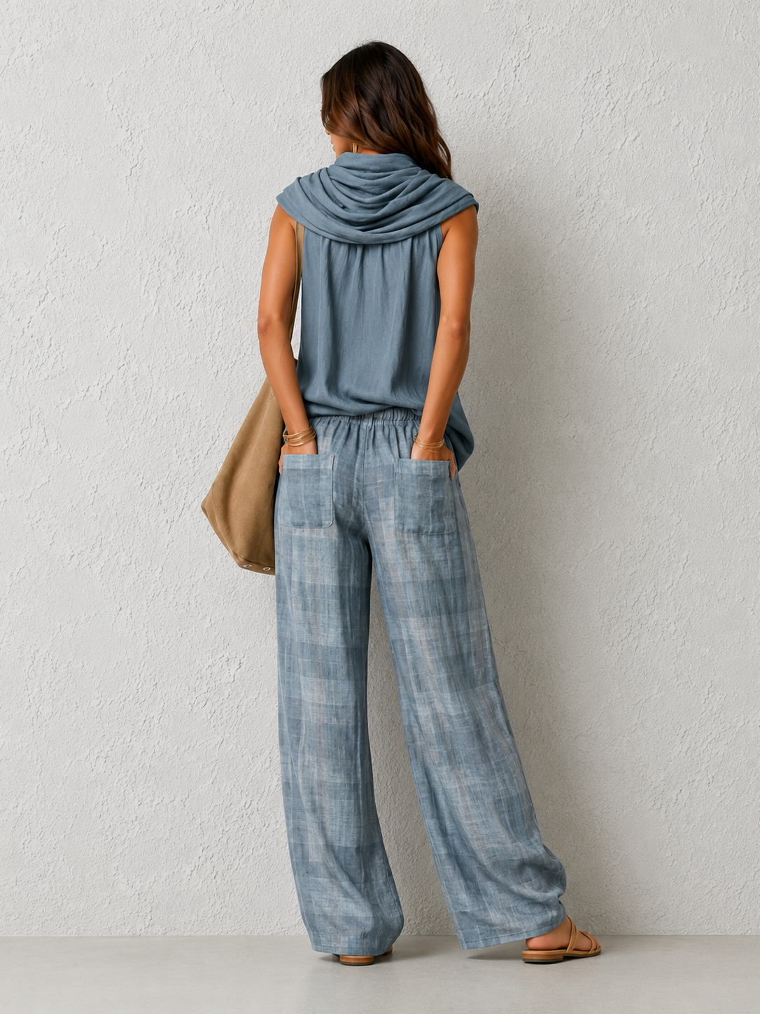 ALESSANDRA™ | CONJUNTO NATURAL CÓMODO Y ELEGANTE AZUL