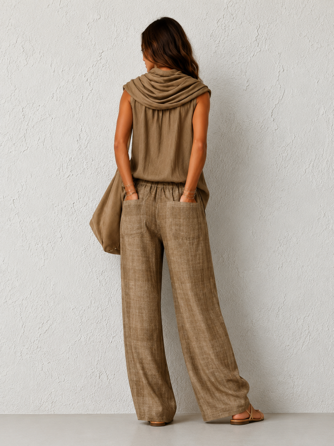 AMALIA™ | CONJUNTO NATURAL CÓMODO Y ELEGANTE CAQUI