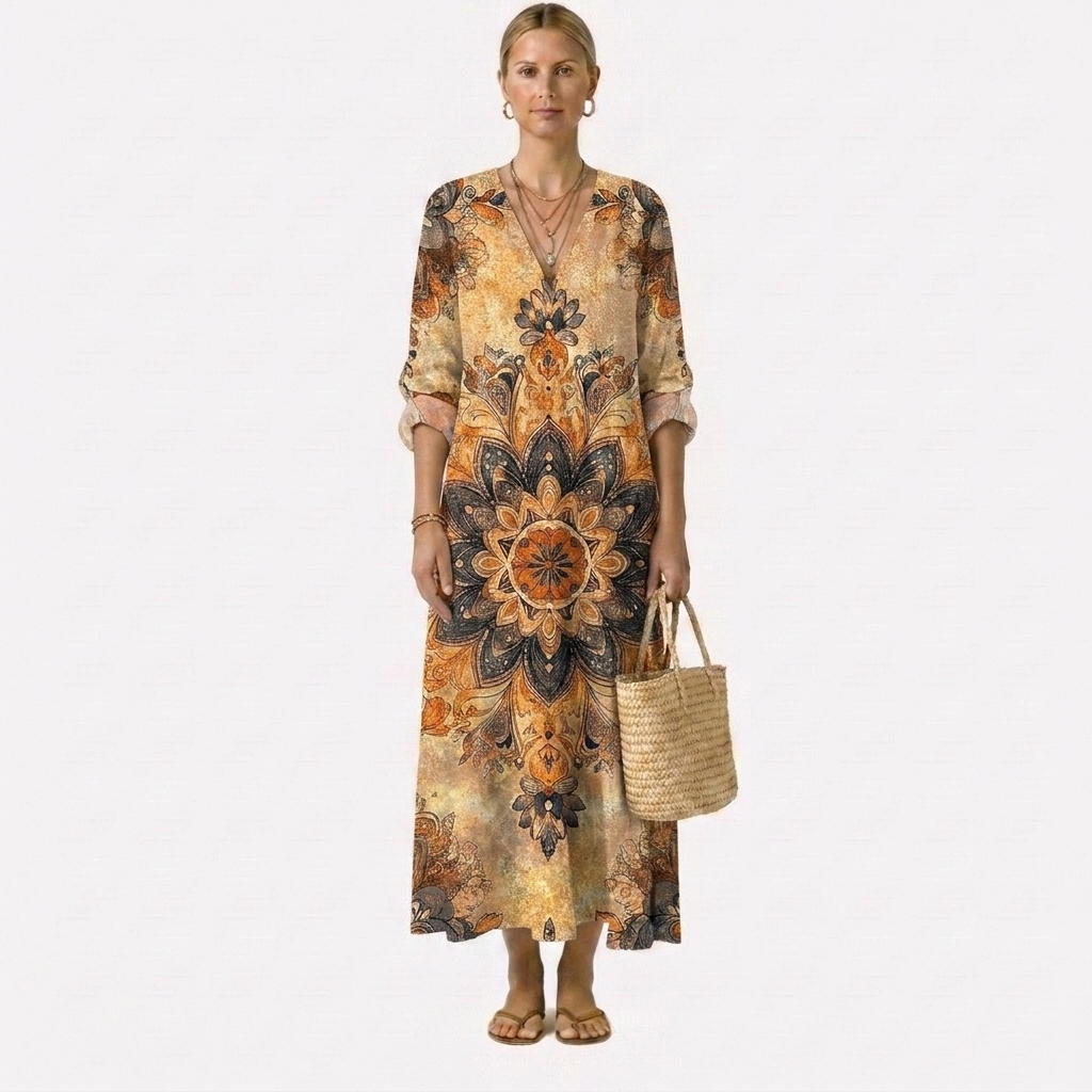 DORA™ | VESTIDO FLORAL ELEGANCIA NATURAL