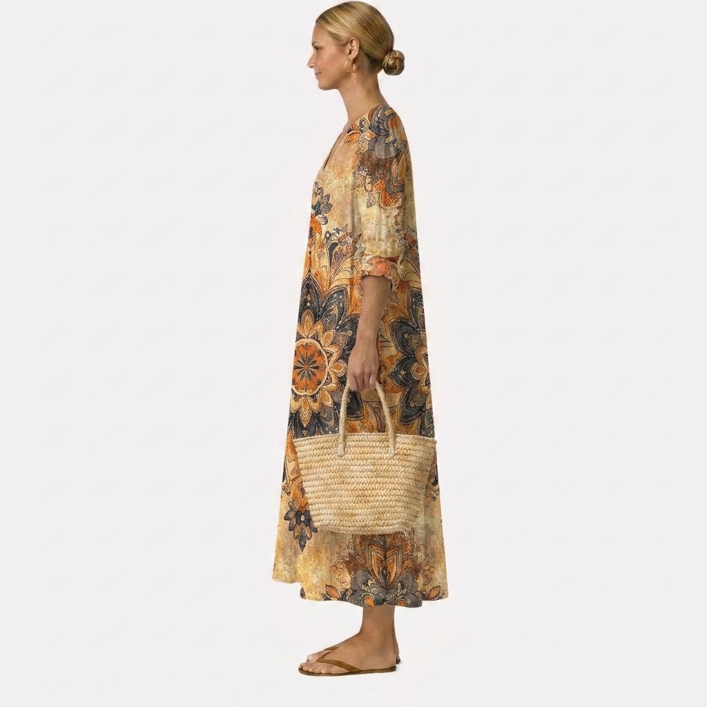 DORA™ | VESTIDO FLORAL ELEGANCIA NATURAL