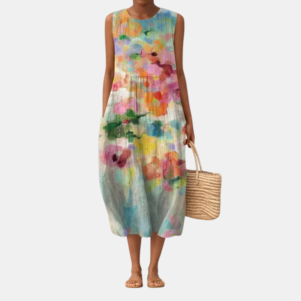 NADIA™ | VESTIDO MIDI MULTICOLOR ELEGANTE